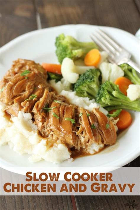 Crockpot chicken and gravy is a simple comfort food favorite in our house! Slow Cooker Chicken and Gravy - Southern Bite