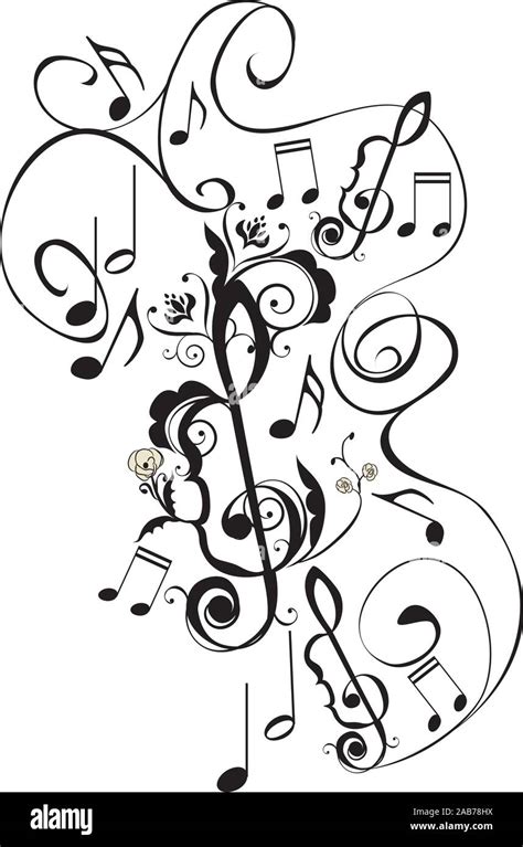 Abstract Musical Background With Music Notes And Floral Stock Vector Image And Art Alamy