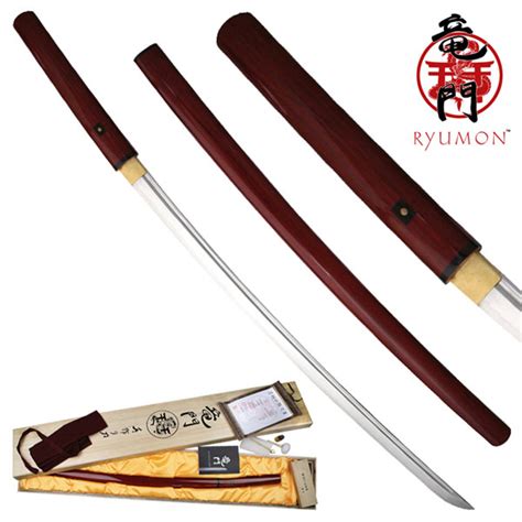 Ryumon Japanese Sword Shirasaya Red Wood
