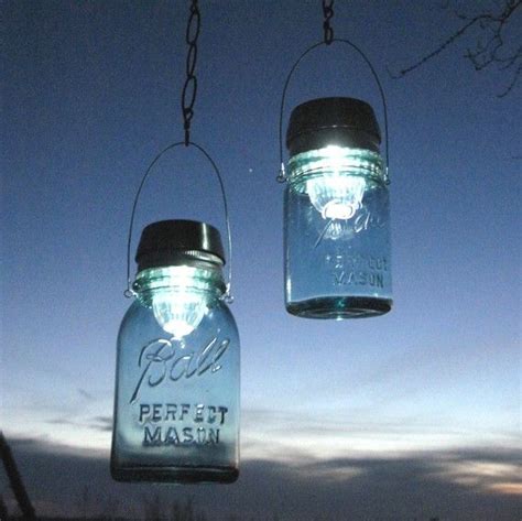 2 Hanging Mason Jar Solar Lights Ball Mason Jars Quart Pint Etsy