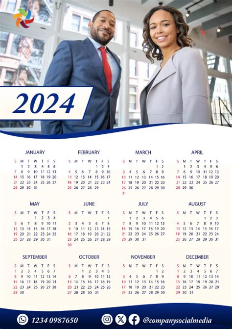 2024 Company Calendar A3 Template Postermywall
