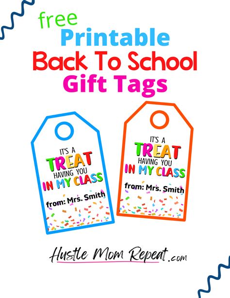 Printable Back To School Treat Tag Hustle Mom Repeat