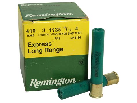 remington express extra long range ammo 410 bore 3 11 16oz 4 shot box