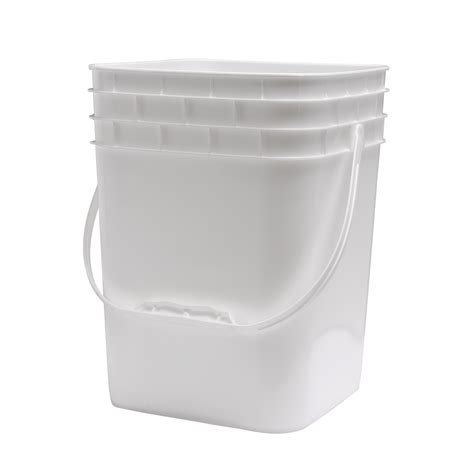 Container Supply Co Food Grade Pails 4 Gal Square Plastic