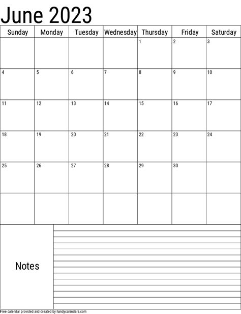 June 2023 Calendar Handy Calendars