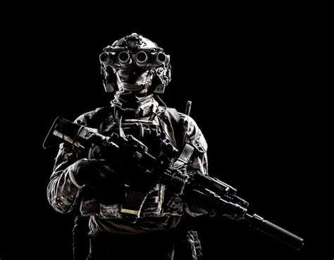 Premium Photo Modern Army Special Forces Equipped Soldier Anti