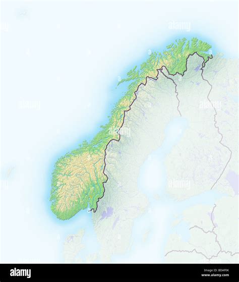 Norway Shaded Relief Map Stock Photo Alamy