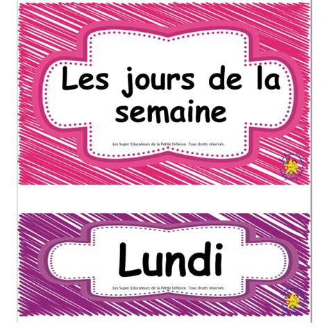 Les Jours De La Semaine French Lessons Teaching Teaching French
