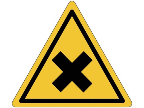 Les pictogrammes, des losanges avec bordures rouges et fond blanc, indiquent différents dangers que peuvent comporter les produits chimiques. Mini-pictogrammes de danger "Matières nocives ou ...