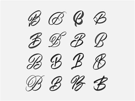B Exploration Cursive Letters Fancy Tattoo Lettering Styles Letter