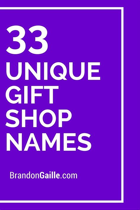 Three Unique T Shop Names In White On A Purple Background With The