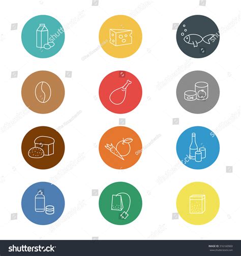 Icons Categories Supermarket Stock Vector Royalty Free 316160960