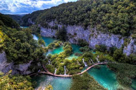 Plitvice Lakes National Park Waterfall In Croatia