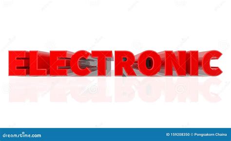 3d Electronic Word On White Background 3d Rendering Stock Illustration
