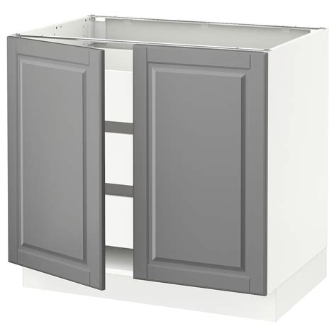 Sektion Maximera Base Cabinet W 2 Doors3 Drawers Whitebodbyn Gray