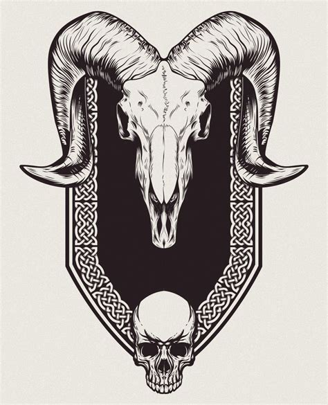 ArtStation Ram Skull Illustration Chris Mitchell Skull