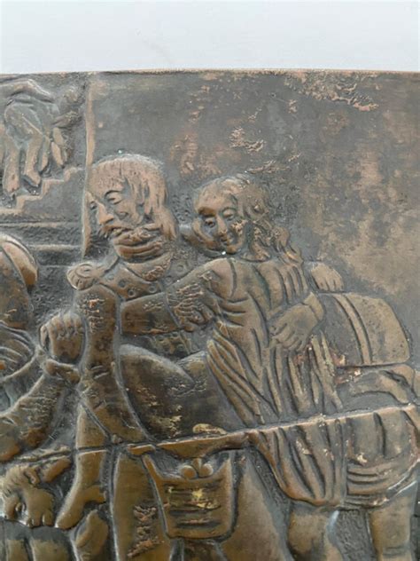 Erotic Copper Repoussé Relief Of An Orgy With French Soldiers Mid