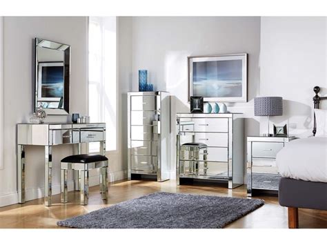 mirrored furniture bedroom collection glass chest boxes dressing