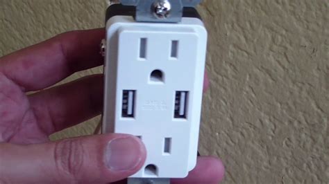 How To Install An Electric Plug Outlet With Usb Ports Youtube