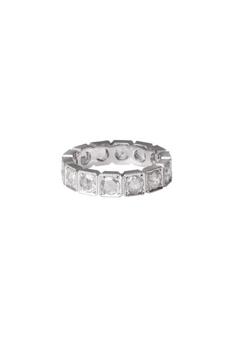 sylva and cie 18k white gold diamond stackable band