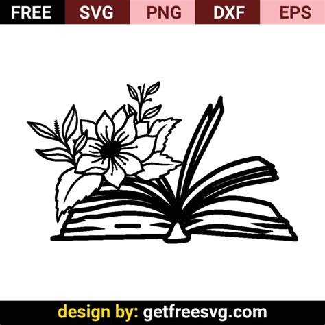 Free Floral Book SVG Cut File PNG DXF EPS 223-Free Floral Book svg