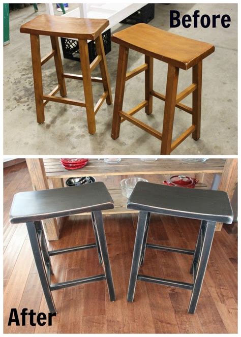 Use in the bathroom to help your children reach the sink to wash hands and brush their teeth, use in the kitchen when mom or dad cant reach that top shelf when putting dishes away. Quick Barstool Update | Painted bar stools, Diy bar stools ...