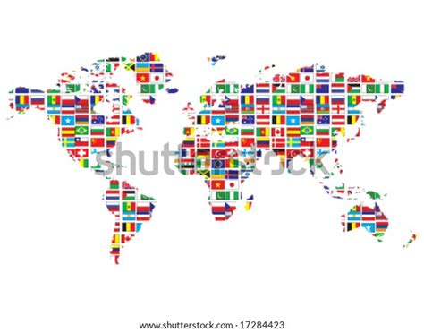 World Map Flags เวกเตอร์สต็อก ปลอดค่าลิขสิทธิ์ 17284423 Shutterstock