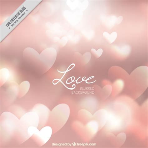 Blurred Background Of Love With Hearts Vector Free Download
