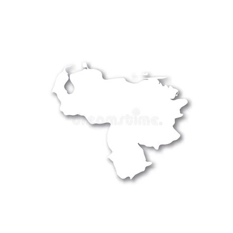 Mapa De Frontera De Contorno Negro Sólido De Venezuela En El área Del