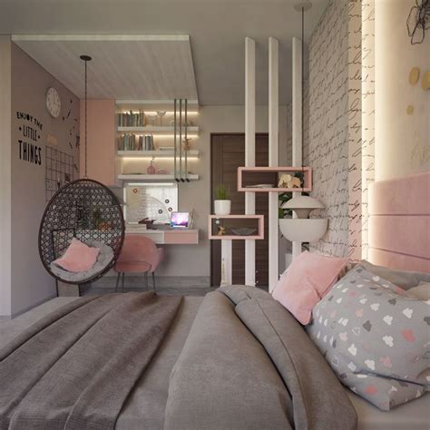 Pink And Grey Bedroom On Behance In 2020 Interior Design Bedroom