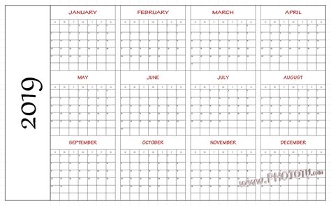 12 Month Schedule Template Blank 12 Month Calendar Printable