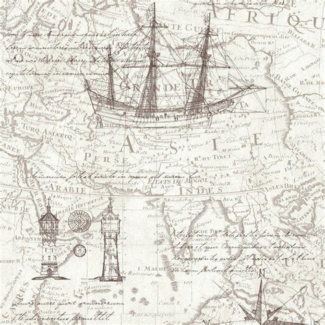Old World Nautical Map Wallpaper