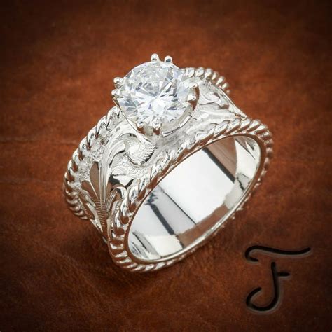 R 10SS Vintage Engagement Rings Western Rings Custom Wedding Rings