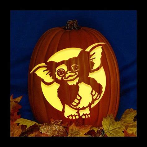 Gremlins Gizmo Hand Carved On A Foam Pumpkin Plug In Light With