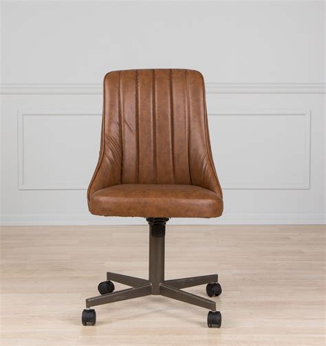 The most common chair on casters material is plastic. Kitchen-Chair-With-Casters-Brown-Leather-Rolling-Seating ...