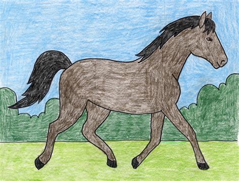 Simple Running Horse Drawing Easy