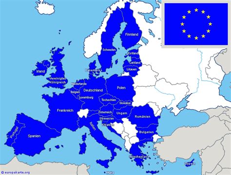 Europäische Union Eu Länder Auf Der Europakarte