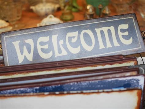 Old Welcome Sign Stock Image Image Of Word Texture 43212411