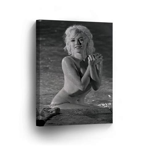 Marilyn Monroe Wall Art Sexy Nude Naked In The Pool Black And Etsy