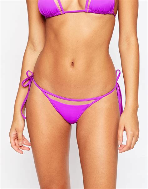 Lyst Asos Mix And Match Mesh Insert Micro Triangle Bikini Top In Purple