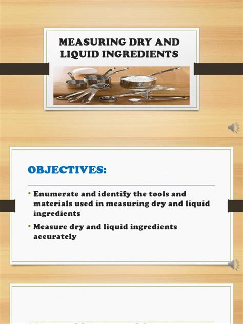 Measuring Dry And Liquid Ingredients