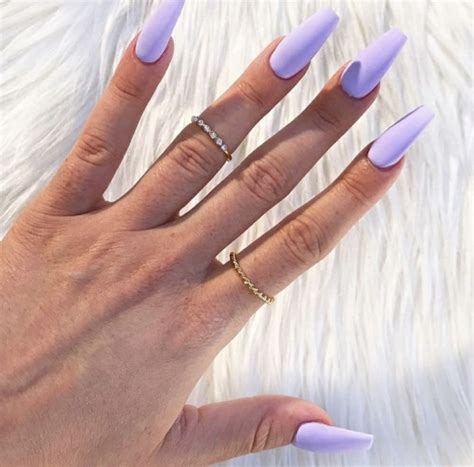 Lilac Acrylic Nails Luminous Nails Lilac And Red Acrylic Nails With