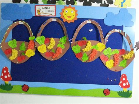 Okul öncesi meyve sepeti etkinliğimiz Meyve sanatı Meyve Etkinlik
