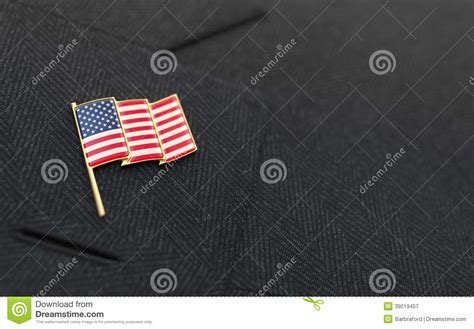 Usa Flag Lapel Pin On The Collar Of A Suit Stock Image Image Of Flag
