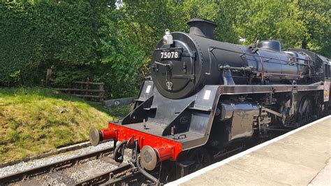 A Preserved British Railway Class 4mt Steam Locomotive On The Keighley