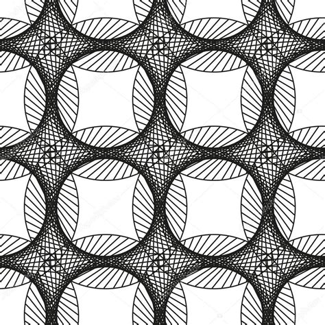 A Complex Pattern Of Circles Geometric Black And White Seamless