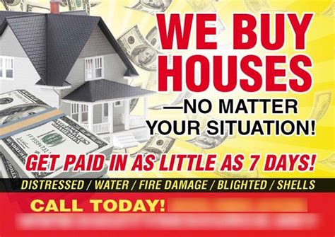 We Buy Houses Postcard Template Washington Dc Real Estate Postcardmania