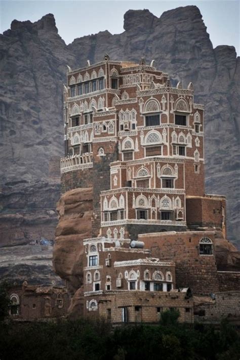 The Dar Al Hajar Rock Palace At The Wadi Dhahr Valley Yemen With