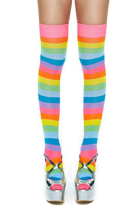 Chasing Rainbows Thigh High Socks Thigh High Socks Socks High Socks