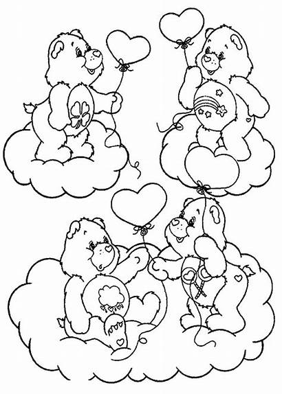 Coloring Care Pages Bears Balloon Friend Ice
